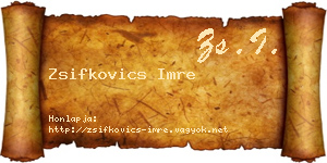 Zsifkovics Imre névjegykártya